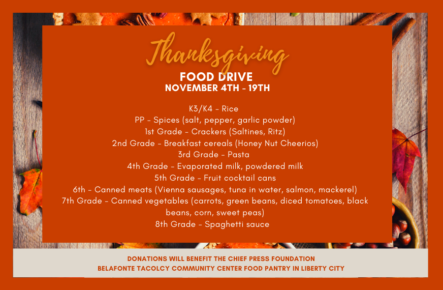 Thanksgiving Food Drive Conchita Espinosa Academy